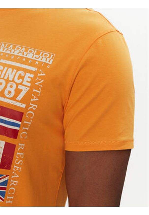 Napapijri T-Shirt S-Turin NP0A4HQG Pomarańczowy Regular Fit. Kolor: pomarańczowy. Materiał: bawełna