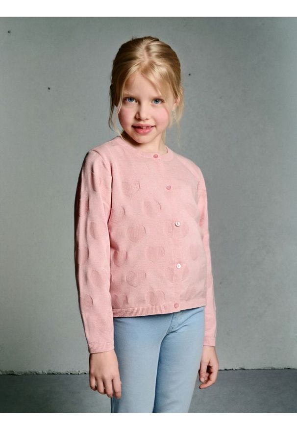 Sinsay - Sweter na guziki - różowy. Kolor: różowy