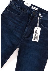 Wrangler - WRANGLER SUPER HIGH SKINNY TAINTED BLUE W27WSZ21H. Stan: podwyższony. Wzór: jednolity