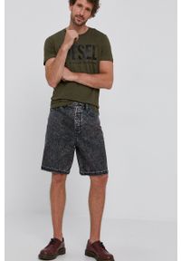 Diesel Szorty jeansowe męskie kolor szary. Okazja: na co dzień. Kolor: szary. Materiał: jeans. Styl: casual #3