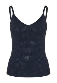 Fracomina Top FR25ST4006K410J9 Granatowy Slim Fit. Kolor: niebieski. Materiał: wiskoza