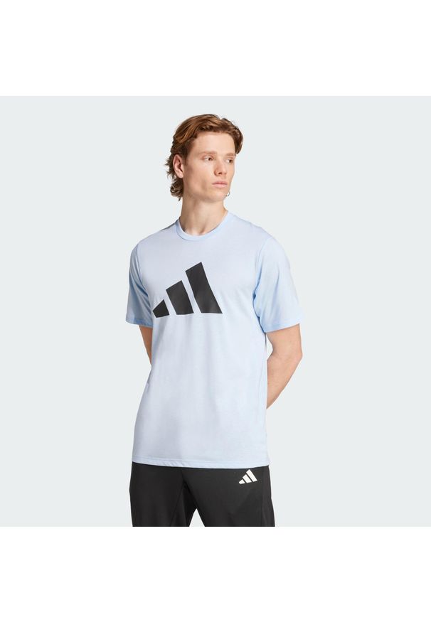 Adidas - Koszulka treningowa Train Essentials Feelready Logo. Kolor: niebieski, wielokolorowy, czarny. Materiał: materiał