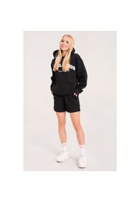 GYM GLAMOUR - Spodenki fitness damskie Gym Glamour dresowe. Kolor: czarny. Materiał: dresówka. Sport: fitness