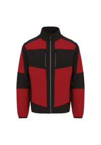Regatta - Kurtka Unisex Dla Dorosłych EVolve 2 Layer Soft Shell. Kolor: czerwony, wielokolorowy, czarny. Materiał: elastan, poliester, materiał. Sport: turystyka piesza