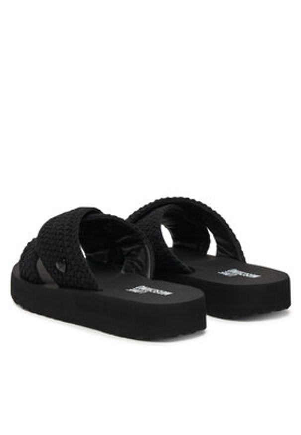 Love Moschino - LOVE MOSCHINO Klapki JA28324G0OJQC000 Czarny. Kolor: czarny. Materiał: materiał