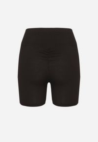 Born2be - Czarne Szorty Kolarki z Wysokim Stanem z Marszczeniem Lilessa. Okazja: na co dzień. Stan: podwyższony. Kolor: czarny. Styl: casual #5