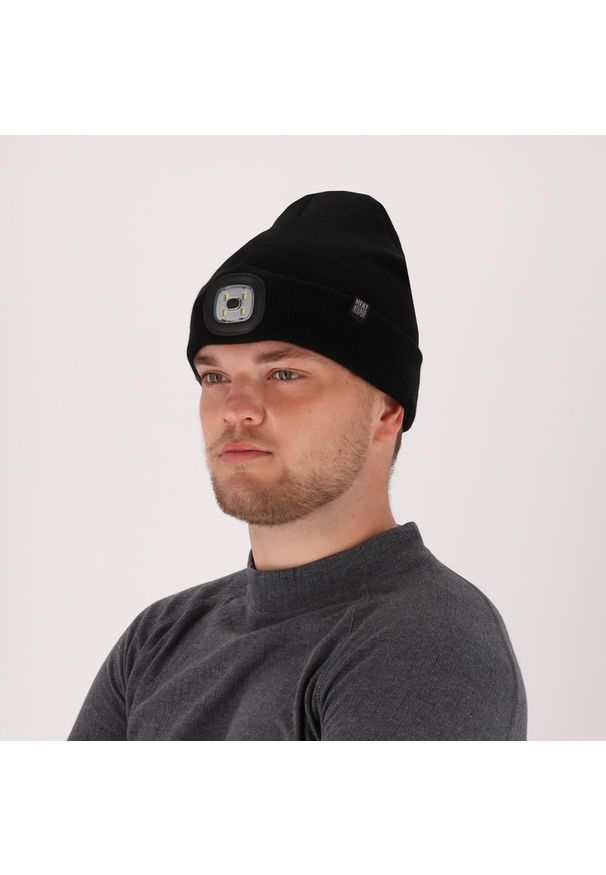 HEAT KEEPER - Czapka termiczna + oświetlenie LED dla mężczyzn - Czarny - Jeden rozmiar - 2. Kolor: czarny. Materiał: poliakryl. Sezon: zima. Styl: sportowy