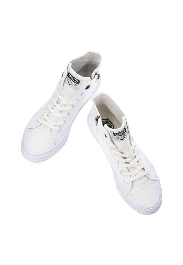 Big-Star - Białe Trampki Big Star Damskie Wygodne Półbuty. Kolor: biały. Materiał: materiał. Szerokość cholewki: normalna. Sezon: wiosna. Styl: sportowy