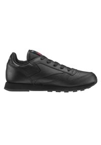 Trenerzy dziecięcy Reebok Classics Leather. Kolor: czarny. Materiał: skóra, syntetyk, materiał, tkanina. Szerokość cholewki: normalna. Sport: turystyka piesza #1