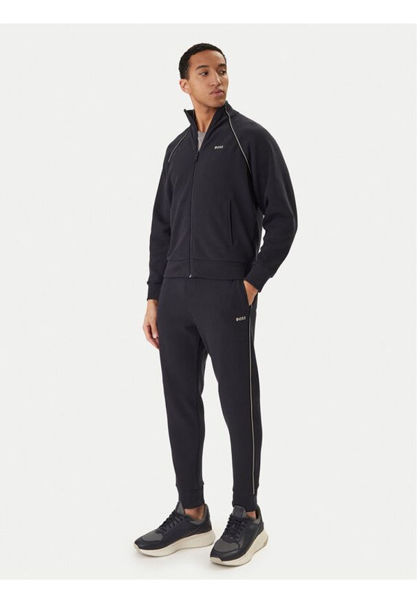 BOSS Dres 50555906 Granatowy Regular Fit. Kolor: niebieski. Materiał: syntetyk, bawełna