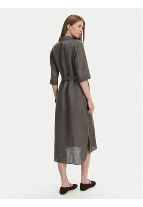 Max Mara Sukienka koszulowa Salute 2516221028 Zielony Regular Fit. Kolor: zielony. Materiał: len. Typ sukienki: koszulowe