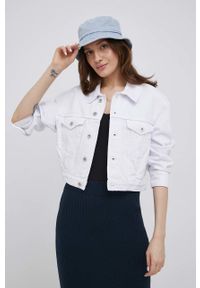 only - Only kurtka jeansowa damska kolor biały przejściowa. Kolor: biały. Materiał: jeans