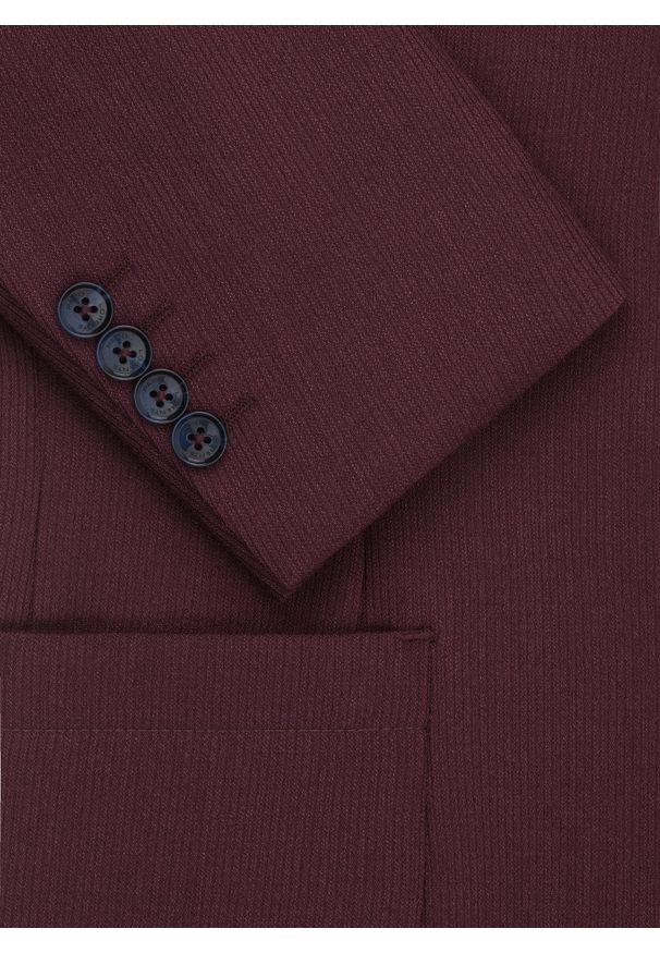 Pako Lorente - PAKO LORENTE – Bordowa marynarka z wełną i jedwabiem. Kolor: czerwony. Materiał: jedwab, wełna. Wzór: prążki