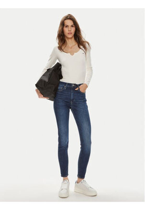 Tommy Jeans Jeansy Sylvia DW0DW19258 Granatowy Skinny Fit. Kolor: niebieski
