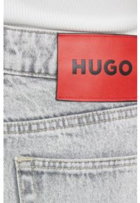 Hugo - HUGO jeansy Gatora damskie high waist. Stan: podwyższony. Kolor: szary #3