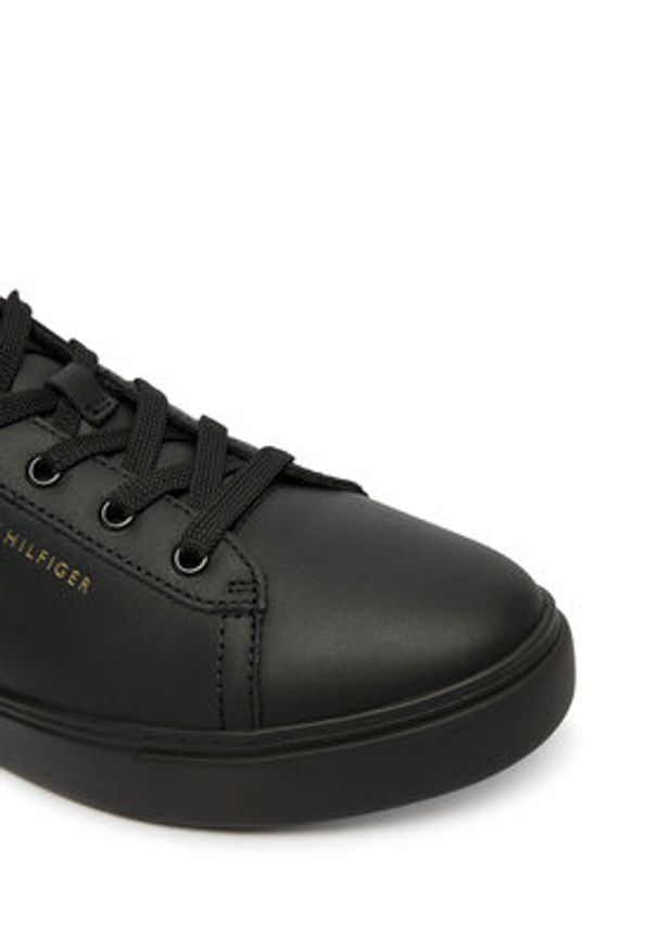 TOMMY HILFIGER - Tommy Hilfiger Sneakersy Casual Cupsole Sneaker FW0FW09020 Czarny. Okazja: na co dzień. Kolor: czarny. Materiał: skóra