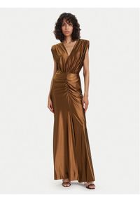 ACCESS FASHION Sukienka wieczorowa 63-3333-124 Brązowy Regular Fit. Kolor: brązowy. Materiał: syntetyk. Styl: wizytowy #1
