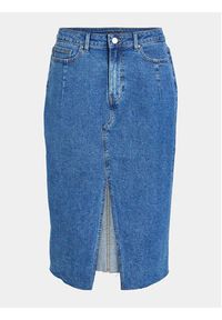 Vila Spódnica jeansowa 14092091 Niebieski Regular Fit. Kolor: niebieski. Materiał: bawełna #7