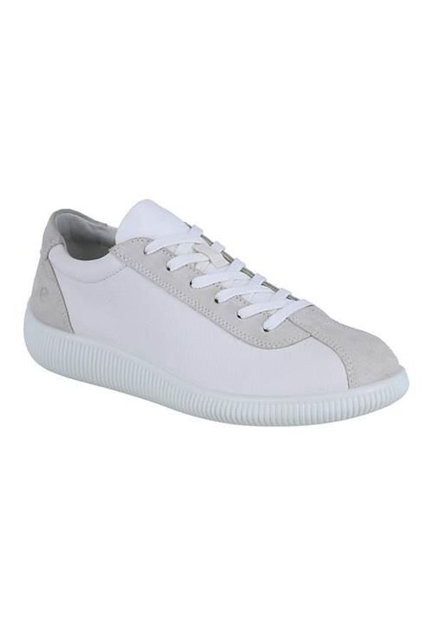 ecco - Buty do chodzenia damskie Ecco Sneaker Soft Zero. Zapięcie: sznurówki. Kolor: biały. Materiał: syntetyk, materiał. Szerokość cholewki: normalna. Sport: turystyka piesza