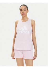Adidas - adidas Top Essentials Big Logo H10205 Różowy Regular Fit. Kolor: różowy. Materiał: bawełna #1