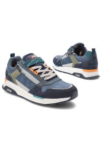 Granatowe Sneakersy Jeep Stylowe Obuwie Męskie. Okazja: na co dzień. Kolor: niebieski. Materiał: materiał, skóra. Szerokość cholewki: normalna. Sport: turystyka piesza #7