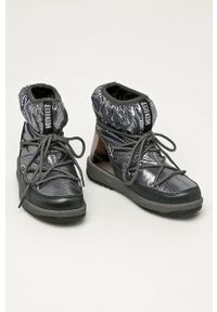 Moon Boot - Śniegowce dziecięce. Nosek buta: okrągły. Zapięcie: sznurówki. Kolor: szary. Materiał: guma