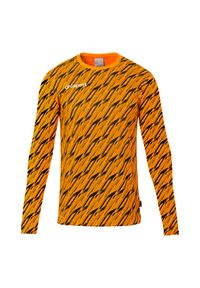 UHLSPORT - Dziecięca koszulka bramkarska z długim rękawem Uhlsport Progressive. Kolor: czarny, pomarańczowy, wielokolorowy. Długość rękawa: długi rękaw. Długość: długie. Sport: piłka nożna