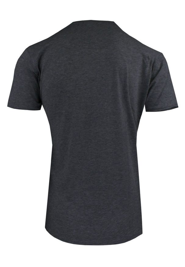 Męski T-Shirt Jednokolorowy - Brave Soul - Grafitowy. Okazja: na co dzień. Kolor: szary. Materiał: poliester, bawełna. Styl: casual