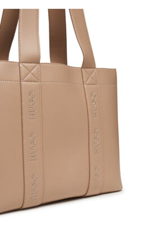 Hugo - HUGO Torebka 50547491 Beżowy. Kolor: beżowy. Materiał: skórzane
