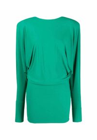 ALEXANDRE VAUTHIER - Zielona sukienka z odkrytymi plecami. Kolor: zielony. Materiał: materiał. Długość rękawa: długi rękaw. Długość: mini #1