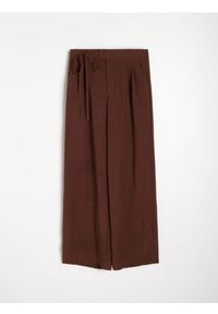 Sinsay - Spodnie wide leg z domieszką lnu - beżowy. Kolor: beżowy. Materiał: len #1