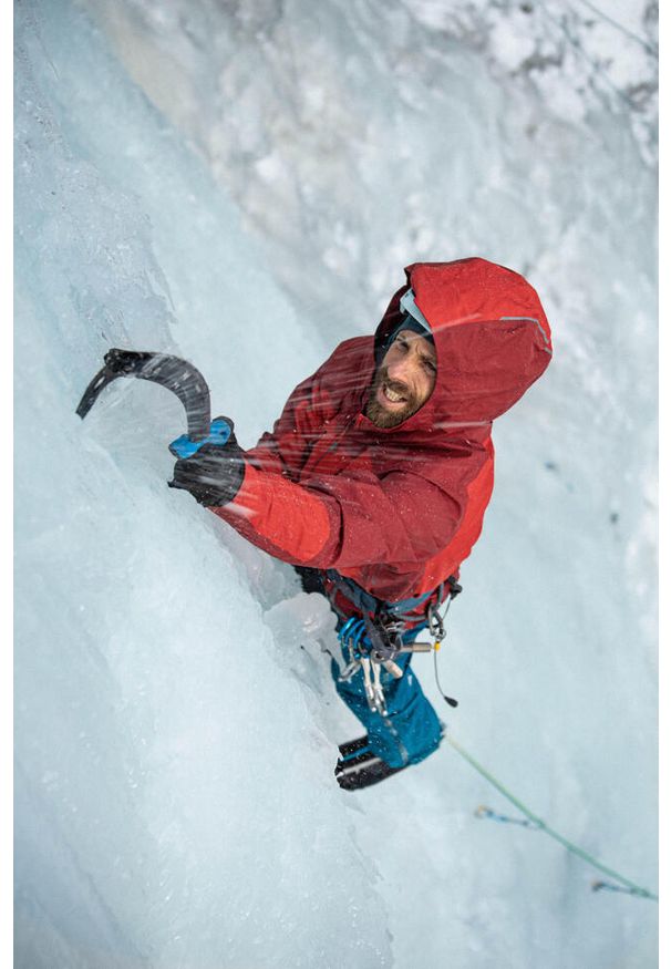 SIMOND - Wodoodporna kurtka wspinaczkowa męska Alpinism Evo. Kolor: czerwony. Materiał: materiał. Sport: wspinaczka