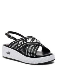 Love Moschino - LOVE MOSCHINO Sandały JA16315I0IIX300A Czarny. Kolor: czarny. Materiał: skóra