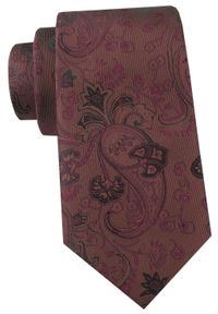 Krawat Męski - Angelo di Monti - Odcień Brązu, Paisley i Kwiaty. Kolor: brązowy, beżowy, wielokolorowy. Materiał: tkanina. Wzór: paisley, kwiaty. Styl: elegancki, wizytowy #1