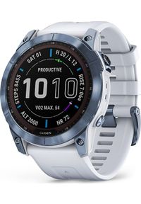 GARMIN - Zegarek sportowy Garmin Fenix 7 Sapphire Solar DLC Biały (010-02540-25). Kolor: biały. Styl: sportowy