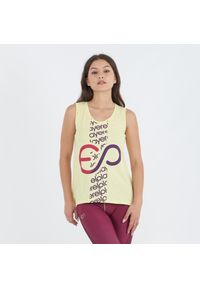 ELPLAYER - Top treningowy BUBLE z bawełny damski. Kolor: żółty. Materiał: bawełna. Wzór: nadruk. Sport: fitness #1