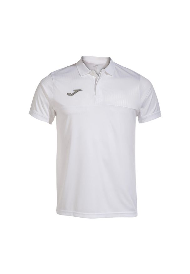 Koszulka polo tenisowa męska Joma Montreal. Typ kołnierza: polo. Kolor: biały. Materiał: mesh. Sport: tenis