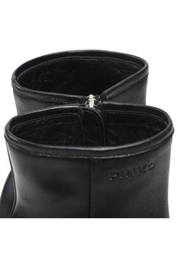 Pinko - PINKO Botki Tea Tronchetto PE 23 BLKS1 100664 A0N9 Czarny. Kolor: czarny. Materiał: skóra