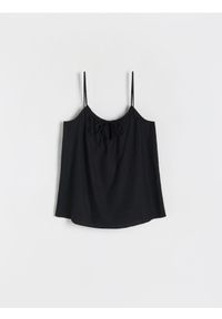 Reserved - Bluzka z wiskozy - czarny. Kolor: czarny. Materiał: wiskoza. Wzór: gładki #1