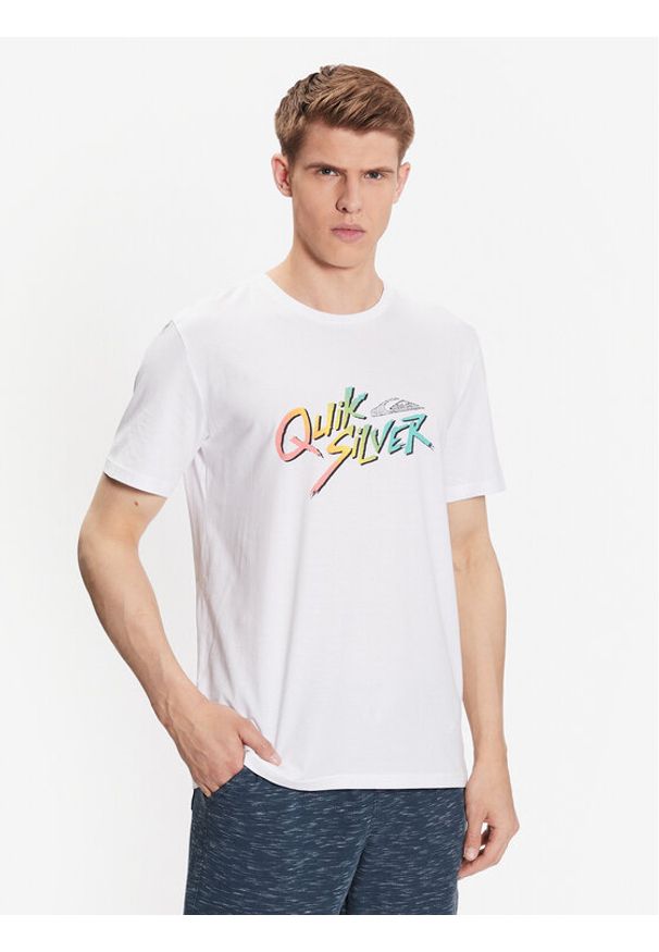 Quiksilver T-Shirt Signature Move EQYZT07223 Biały Regular Fit. Kolor: biały. Materiał: bawełna