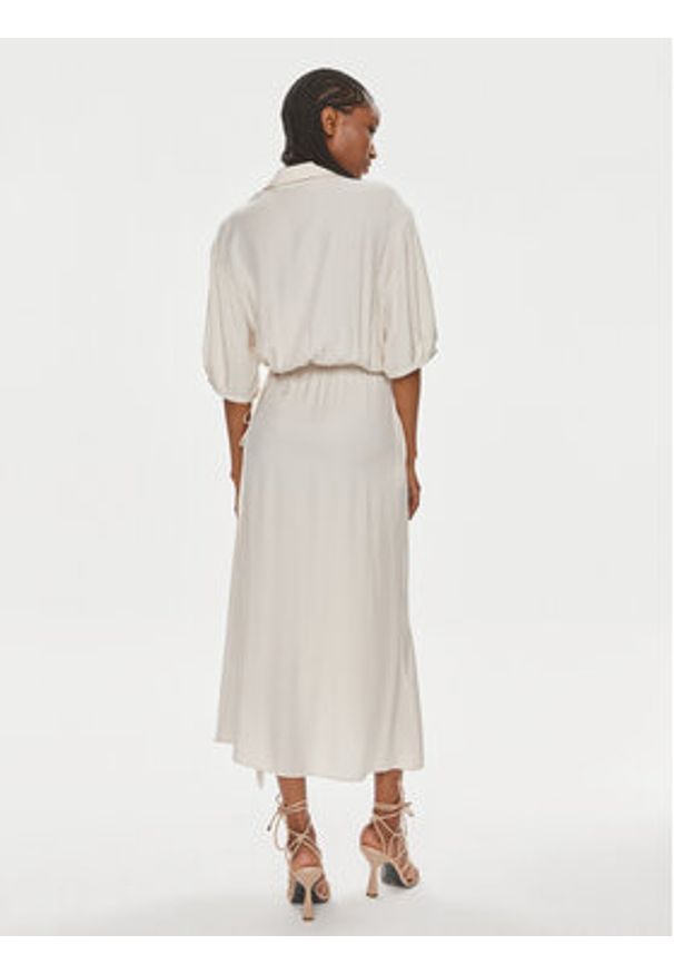 Pinko - PINKO Sukienka codzienna Macbeth 103561 A1WV Beżowy Relaxed Fit. Okazja: na co dzień. Kolor: beżowy. Materiał: wiskoza. Typ sukienki: proste. Styl: casual