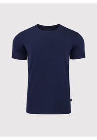 Pako Lorente - PAKO LORENTE – Granatowy gładki T-shirt Basic. Kolor: czarny, niebieski, biały. Materiał: bawełna, elastan. Długość rękawa: krótki rękaw. Długość: krótkie. Wzór: gładki. Styl: klasyczny
