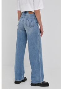 Miss Sixty jeansy damskie high waist. Stan: podwyższony. Kolor: fioletowy