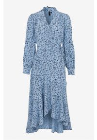 Y.A.S - Sukienka Clora. Kolor: niebieski. Materiał: włókno, wiskoza. Długość rękawa: długi rękaw. Typ sukienki: kopertowe. Styl: elegancki #1