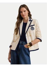 Lauren Ralph Lauren - LAUREN RALPH LAUREN Marynarka 200P09081001 Beżowy Slim Fit. Kolor: beżowy. Materiał: bawełna #1