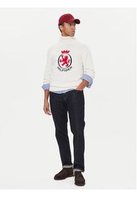 TOMMY HILFIGER - Tommy Hilfiger Golf MW0MW41482 Écru Regular Fit. Typ kołnierza: golf. Materiał: bawełna #3