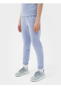 4F JUNIOR - Spodnie dresowe joggery dziewczęce. Okazja: na co dzień. Kolor: niebieski. Materiał: dresówka. Styl: casual #2