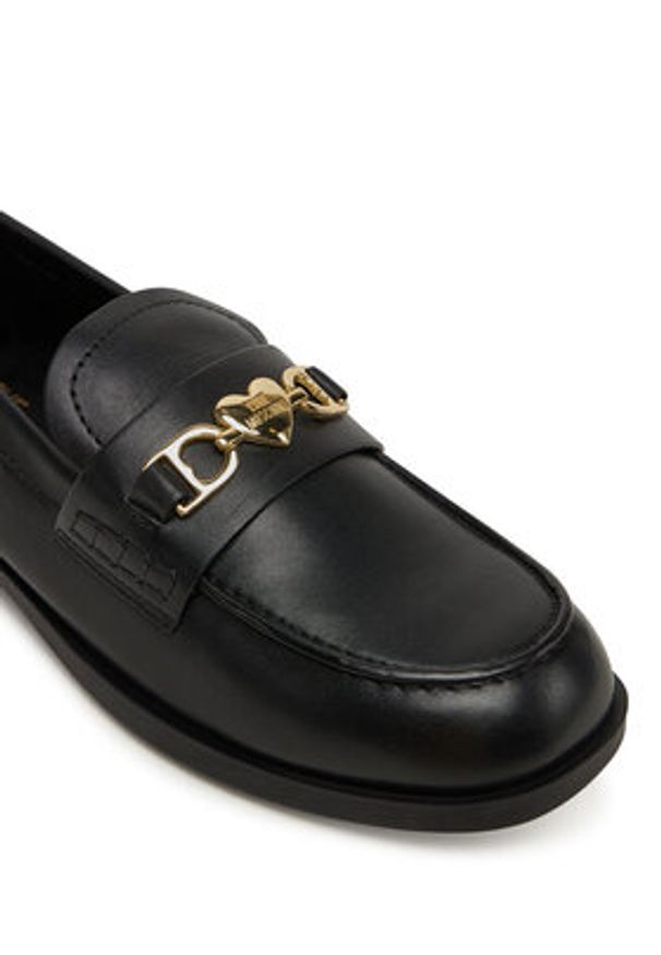 Love Moschino - LOVE MOSCHINO Loafersy JA10242G1NIA000035 Czarny. Kolor: czarny. Materiał: skóra