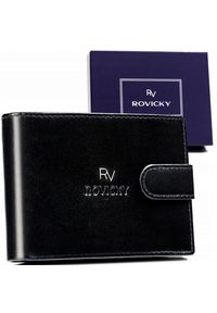 ROVICKY - Portfel skórzany Rovicky RV-7680286-L-BCA-460 czarny. Kolor: czarny. Materiał: skóra