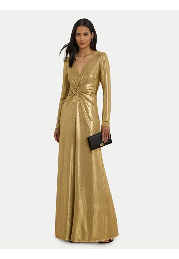 Lauren Ralph Lauren - LAUREN RALPH LAUREN Sukienka wieczorowa 253979967001 Złoty Slim Fit. Kolor: złoty. Materiał: syntetyk. Styl: wizytowy